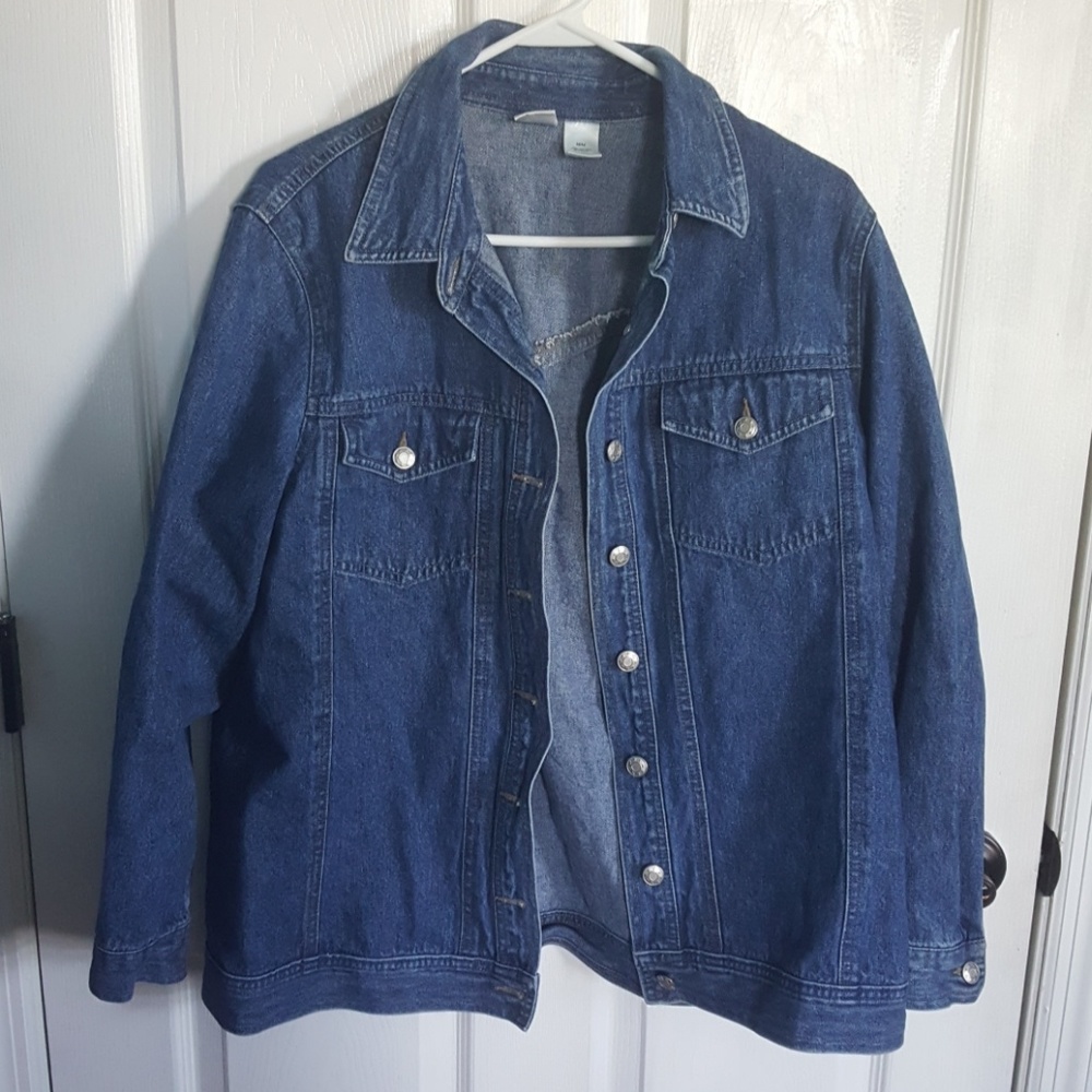 Blue jean maternity jacket